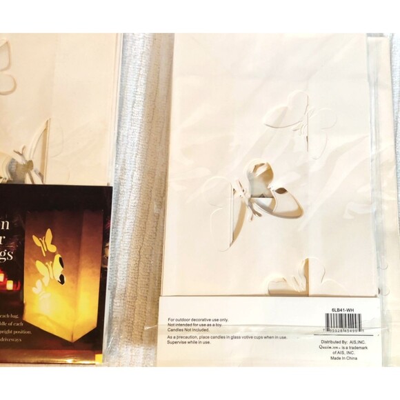 White Paper Luminary Bags, 30 Pcs 2 Butterfly, 1 Heart Flame Resistant Bags - Picture 6 of 8
